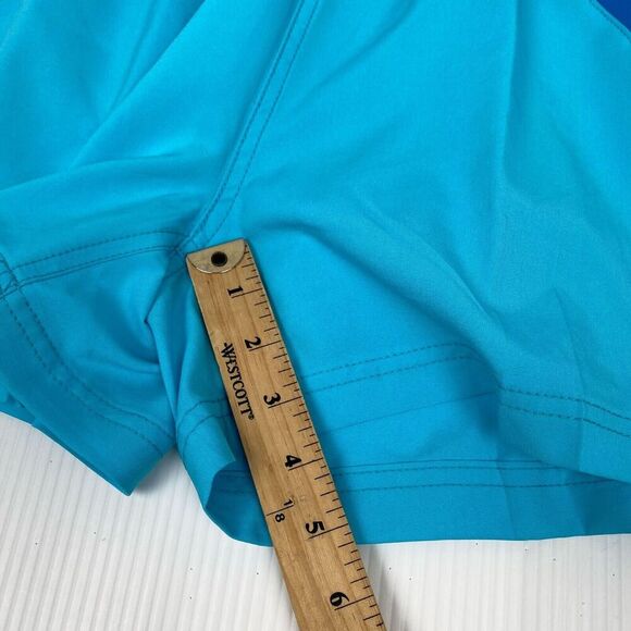 Speedo Men's Swimsuit size L Blue Short Round Solid Block beach UPF 50+ Y2K NEW - Picture 2 of 13